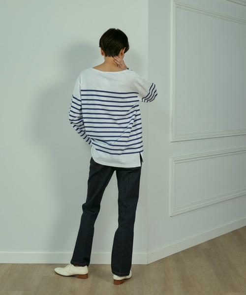 Le Minor（ルミノア）の「【別注アイテム】ボーダーバスクシャツ《Le minor》（Tシャツ/カットソー・レディース・ホワイト/ネイビー・7号）」の15枚目の写真