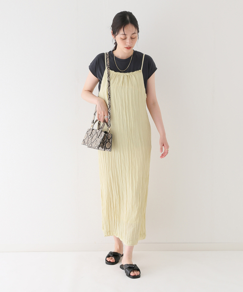 B.C STOCK(ベーセーストック)の「ワッシャー キャミワンピース(ワンピース・レディース・ブラック/ホワイト/イエロー・FREE)」の22枚目の写真