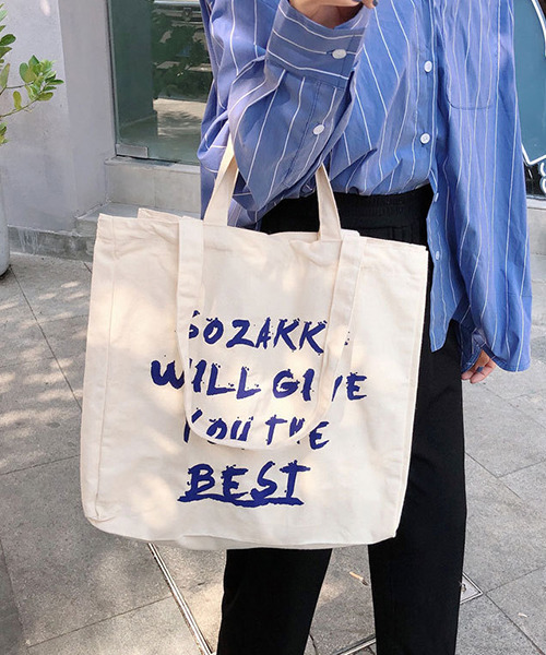 c.u.l（シーユーエル）の「英字バーコードロゴ 大容量トートバッグ cula410（トートバッグ・レディース・アイボリー・FREE）」の2枚目の写真