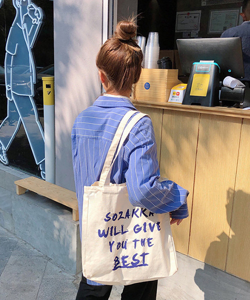 c.u.l（シーユーエル）の「英字バーコードロゴ 大容量トートバッグ cula410（トートバッグ・レディース・アイボリー・FREE）」の7枚目の写真