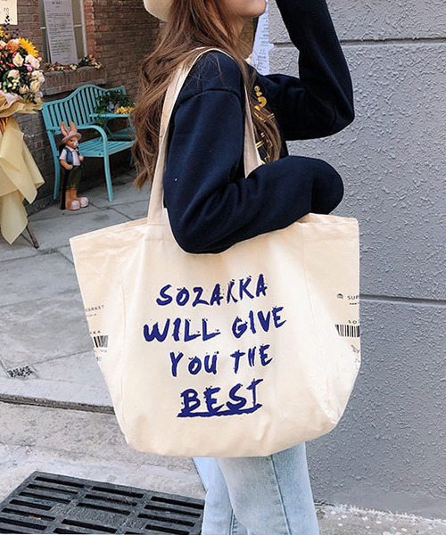 c.u.l（シーユーエル）の「英字バーコードロゴ 大容量トートバッグ cula410（トートバッグ・レディース・アイボリー・FREE）」の9枚目の写真