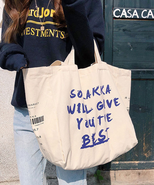 c.u.l（シーユーエル）の「英字バーコードロゴ 大容量トートバッグ cula410（トートバッグ・レディース・アイボリー・FREE）」の11枚目の写真