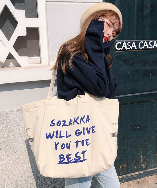 c.u.l（シーユーエル）の「英字バーコードロゴ 大容量トートバッグ cula410（トートバッグ・レディース・アイボリー・FREE）」の12枚目の写真