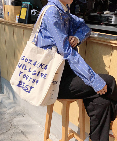 c.u.l（シーユーエル）の「英字バーコードロゴ 大容量トートバッグ cula410（トートバッグ・レディース・アイボリー・FREE）」の17枚目の写真