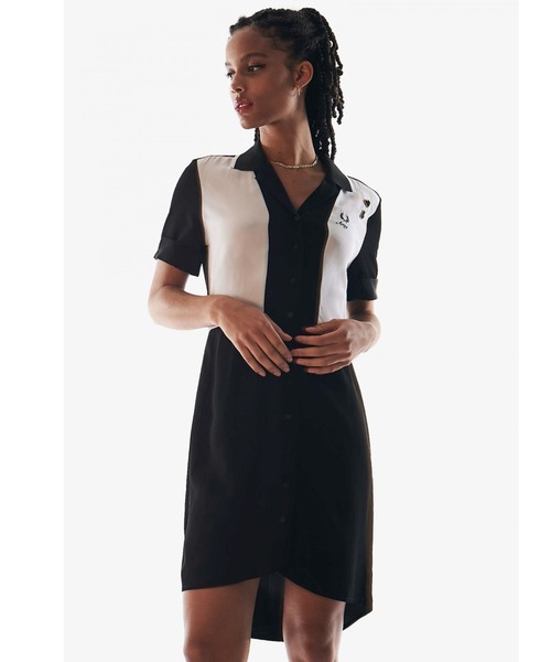 FRED PERRY（フレッドペリー） Bowling Shirt Dress Fred Perry x Amy Winehouse bowling shirt dress in blue | ASOS