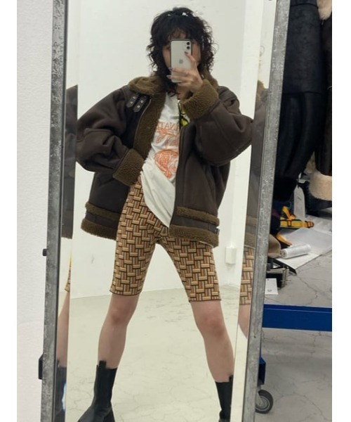 SLY(スライ)の「ZIG GEO JQ BIKER PT ジグジオ ジャカード バイカーパンツ(スラックス・レディース・オレンジ系その他/パープル系その他・FREE)」の19枚目の写真
