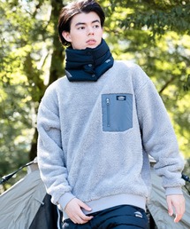 【OUTDOOR PRODUCTS/アウトドアプロダクツ】防風ボアトレーナー クルーネック ワンポイントブランドロゴ