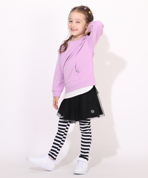 BABYDOLL（ベビードール）の「通販限定サイズあり チュールスカート付きウルトラストレッチパンツ 10分丈スカッツ 7283K（その他パンツ・キッズ・ブラック/レッド/パープル/ブラック×ホワイト/ブラウン/ベビーピンク・120cm/130cm/140cm/110cm/90cm/100cm/150cm/80ｃｍ）」の13枚目の写真