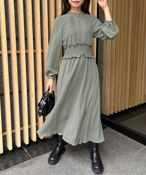 OLIVE des OLIVE(オリーブデオリーブ)の「バックリボンピンタック長袖ワンピース(ワンピース・レディース・ブラウン/カーキ/アイボリー・FREE)」の18枚目の写真