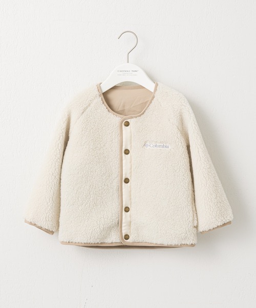 Columbia（コロンビア）の「【Columbia/コロンビア】別注ボアリバーシブルブルゾン（ノーカラージャケット・キッズ・アイボリー/ベージュ/ブラック・L/XXS/XS/M/S）」の5枚目の写真