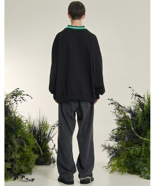 OY（オーワイ）の「『OY/オーワイ』UNBALANCE COLLAR LOGO MTM/アンバランスカラー ロゴデザイン スウェットシャツ プルオーバートレーナー（スウェット・メンズ・ホワイト/ブラック・L/M）」の11枚目の写真