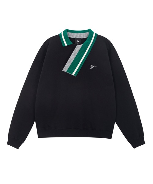 OY（オーワイ）の「『OY/オーワイ』UNBALANCE COLLAR LOGO MTM/アンバランスカラー ロゴデザイン スウェットシャツ プルオーバートレーナー（スウェット・メンズ・ホワイト/ブラック・L/M）」の14枚目の写真