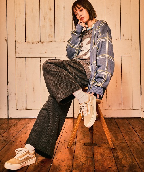 EFFECTEN（エフェクテン）の「mcg3119- horseshoe logo check cardigan カーディガン（カーディガン/ボレロ・メンズ・ブルー系その他/ホワイト・FREE）」の9枚目の写真