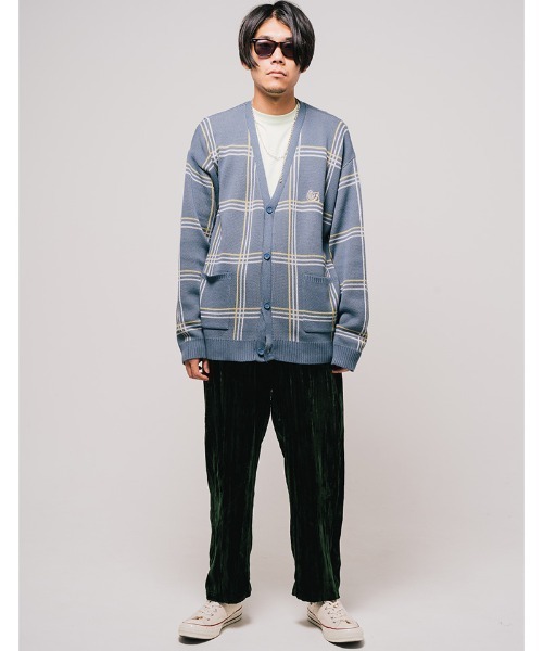 EFFECTEN（エフェクテン）の「mcg3119- horseshoe logo check cardigan カーディガン（カーディガン/ボレロ・メンズ・ブルー系その他/ホワイト・FREE）」の8枚目の写真