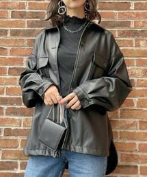 HONEYSUCKLE ROSE | 【HONEYSUCKLE ROSE】フェイクレザーシャツアウター(シャツ/ブラウス)