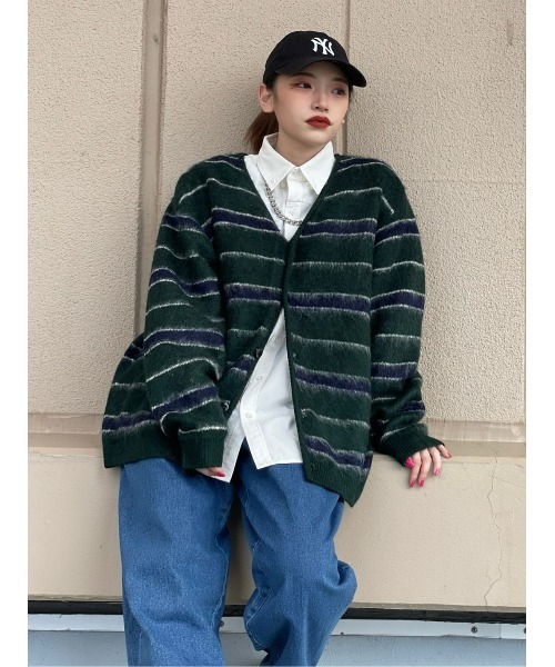 BACK NUMBER（バックナンバー）の「【Refurbish】シャギーカーディガン（カーディガン/ボレロ・メンズ・グリーン/ネイビー・L/M）」の21枚目の写真