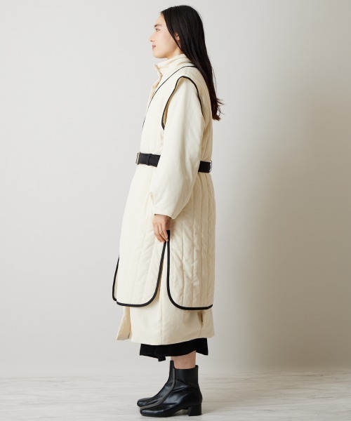 A de a.v.v（アードアー・ヴェ・ヴェ）の「［2WAY］キルティングジレセット中綿コート（ダウンジャケット/コート・レディース・アイボリー/ブラック・SMALL/MEDIUM）」の12枚目の写真