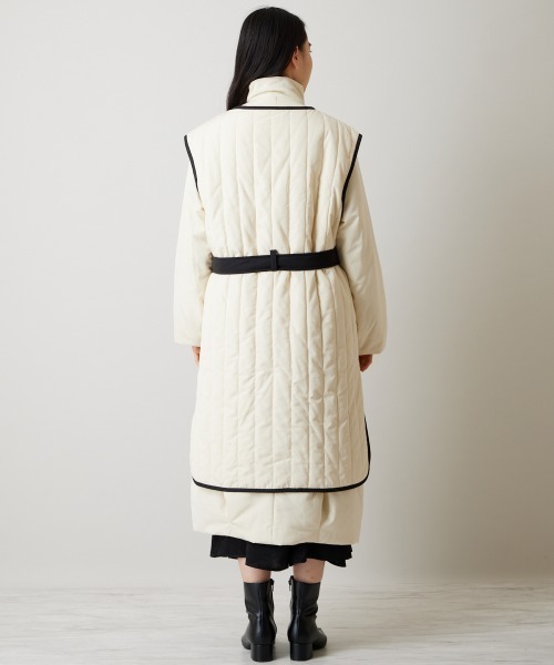 A de a.v.v（アードアー・ヴェ・ヴェ）の「［2WAY］キルティングジレセット中綿コート（ダウンジャケット/コート・レディース・アイボリー/ブラック・SMALL/MEDIUM）」の13枚目の写真