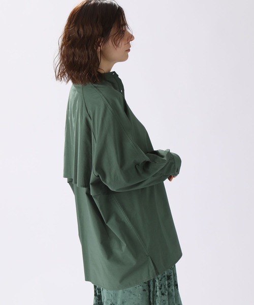 niko and...（ニコアンド）の「バックフリルBIGチュニックシャツ（シャツ/ブラウス・レディース・ピンク/グリーン/ライトブルー/オフホワイト・FREE）」の3枚目の写真