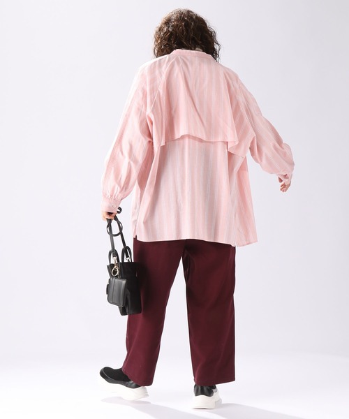 niko and...（ニコアンド）の「バックフリルBIGチュニックシャツ（シャツ/ブラウス・レディース・ピンク/グリーン/ライトブルー/オフホワイト・FREE）」の19枚目の写真