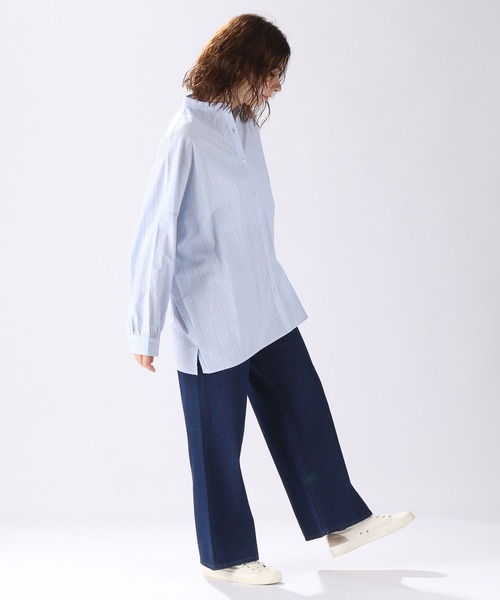 niko and...（ニコアンド）の「バックフリルBIGチュニックシャツ（シャツ/ブラウス・レディース・ピンク/グリーン/ライトブルー/オフホワイト・FREE）」の7枚目の写真