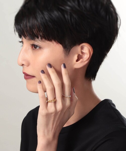 COCOSHNIK(ココシュニック)の「シルバー チェーンリング ボックスチェーン GP(リング・レディース・ホワイト系その他7・10/13/16)」の6枚目の写真