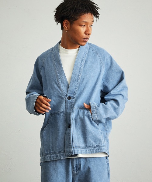 デニムブルー オーバーサイズジャケット EDWIN（エドウィン）の「セットアップ オーバーサイズ カーディガン