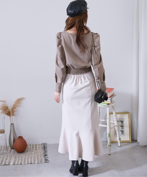 FREE'S MART（フリーズマート）の「【低身長サイズ/Sシリーズ】◆サイドスリットカットソーマーメイドスカート（スカート・レディース・ブラック/ベージュ/ベージュ系その他・SMALL/MEDIUM/X-SMALL）」の4枚目の写真