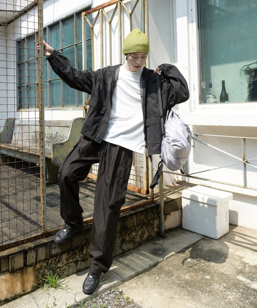 FOLLOWIN(フォロウィン)の「【UNISEX】ストリート3カラーバンディングストリングカーゴワイドパンツ(カーゴパンツ・メンズ・グレー/ネイビー/ブラック・FREE)」の13枚目の写真