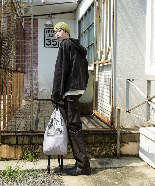 FOLLOWIN(フォロウィン)の「【UNISEX】ストリート3カラーバンディングストリングカーゴワイドパンツ(カーゴパンツ・メンズ・グレー/ネイビー/ブラック・FREE)」の14枚目の写真