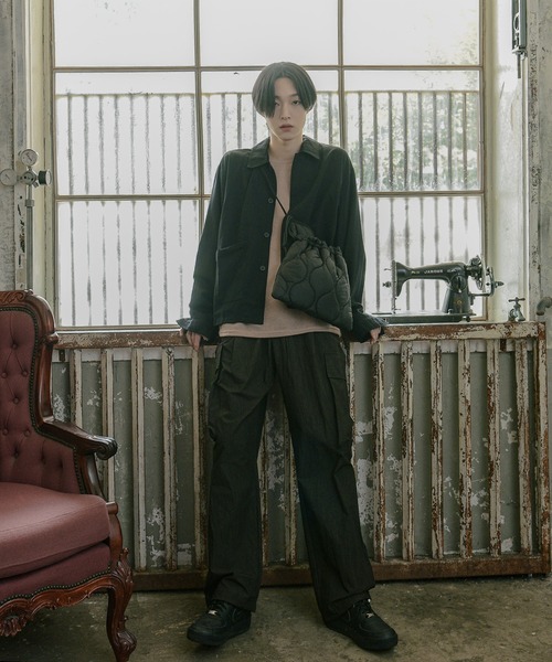 FOLLOWIN(フォロウィン)の「【UNISEX】ストリート3カラーバンディングストリングカーゴワイドパンツ(カーゴパンツ・メンズ・グレー/ネイビー/ブラック・FREE)」の17枚目の写真