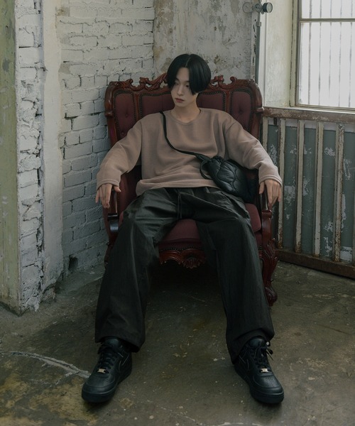 FOLLOWIN(フォロウィン)の「【UNISEX】ストリート3カラーバンディングストリングカーゴワイドパンツ(カーゴパンツ・メンズ・グレー/ネイビー/ブラック・FREE)」の20枚目の写真
