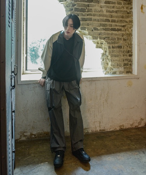 FOLLOWIN(フォロウィン)の「【UNISEX】ストリート3カラーバンディングストリングカーゴワイドパンツ(カーゴパンツ・メンズ・グレー/ネイビー/ブラック・FREE)」の22枚目の写真