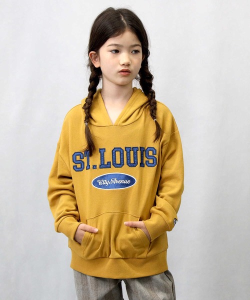 Right-on（ライトオン）の「【Refurbish】カレッジフードパーカー（パーカー・キッズ・イエロー/ブラック/グレー・105/120/130/140/150/160）」の20枚目の写真