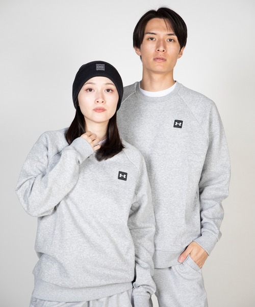 UNDER ARMOUR(アンダーアーマー)の「UAライバルフリース クルー(トレーニング/メンズ/レディース)(スウェット)」|ライトグレー
