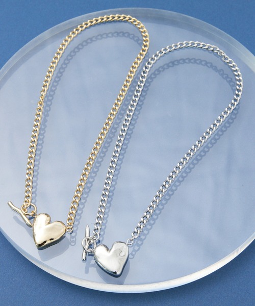 Green　Parks（グリーンパークス）の「・HALF TIME チェーンハートネックレス（ネックレス・レディース・ゴールド/シルバー・FREE）」の3枚目の写真