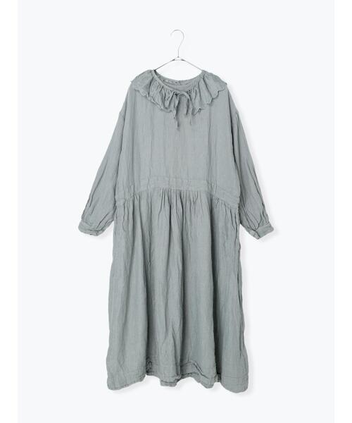 TSUHARU by Samansa Mos2(ツハルバイサマンサモスモス)の「取り外し襟付製品染めワンピース(ワンピース・レディース・ブルー/ブラック/キナリ・フリ-)」の4枚目の写真