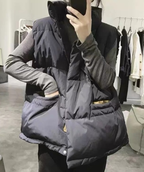 DIAVEL（ディアベル）の「フロントライン中綿ベスト（ダウンベスト・レディース・ホワイト/ブラック/ベージュ・M）」の14枚目の写真