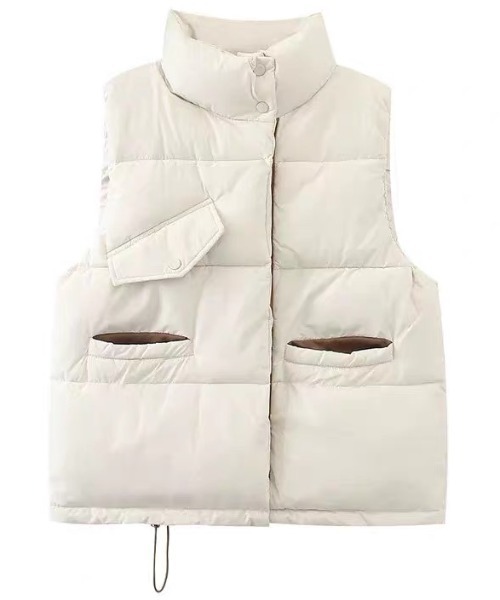 DIAVEL（ディアベル）の「フロントライン中綿ベスト（ダウンベスト・レディース・ホワイト/ブラック/ベージュ・M）」の8枚目の写真