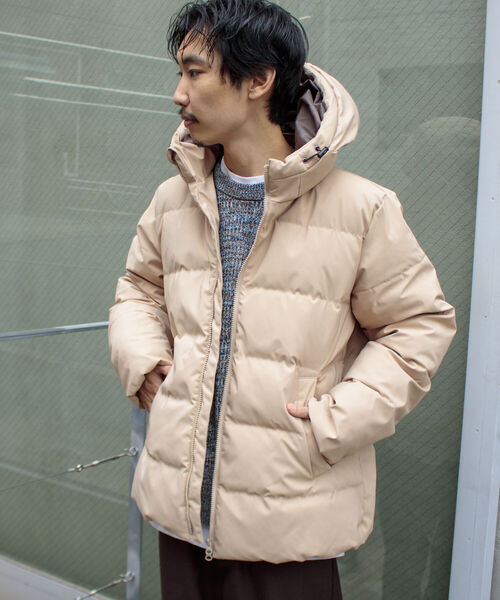 GLOSTER(グロスター)の「【GLOSTER ROAD/グロスターロード】ハイブリッドフードダウンジャケット 撥水加工 防風(ダウンジャケット/コート・メンズ・ブラック/ベージュ/グレー・M/L/XL)」の3枚目の写真