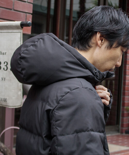 GLOSTER(グロスター)の「【GLOSTER ROAD/グロスターロード】ハイブリッドフードダウンジャケット 撥水加工 防風(ダウンジャケット/コート・メンズ・ブラック/ベージュ/グレー・M/L/XL)」の8枚目の写真