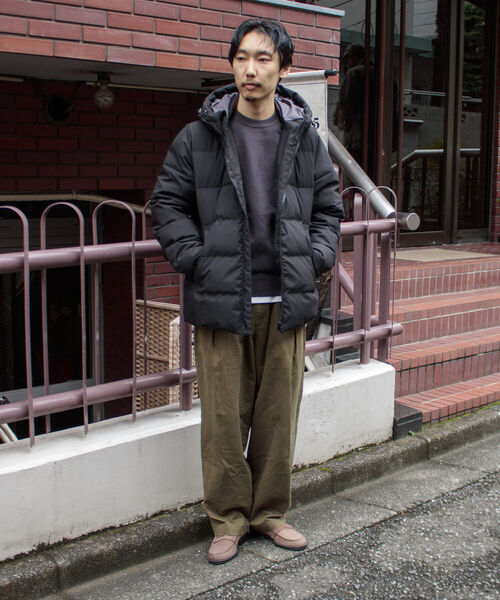 GLOSTER(グロスター)の「【GLOSTER ROAD/グロスターロード】ハイブリッドフードダウンジャケット 撥水加工 防風(ダウンジャケット/コート・メンズ・ブラック/ベージュ/グレー・M/L/XL)」の13枚目の写真