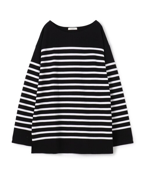 MACPHEE(マカフィー)の「コットンパネルボーダー バスクシャツ(Tシャツ/カットソー・レディース・ブラック系その他/ブルー系その他2・FREE)」の2枚目の写真