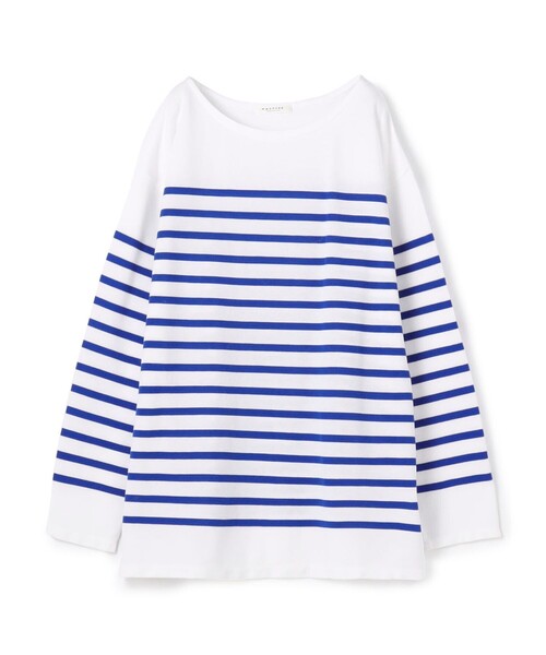 MACPHEE(マカフィー)の「コットンパネルボーダー バスクシャツ(Tシャツ/カットソー・レディース・ブラック系その他/ブルー系その他2・FREE)」の1枚目の写真