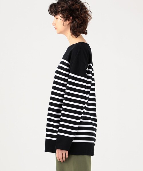 MACPHEE(マカフィー)の「コットンパネルボーダー バスクシャツ(Tシャツ/カットソー・レディース・ブラック系その他/ブルー系その他2・FREE)」の6枚目の写真