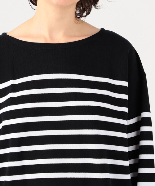 MACPHEE(マカフィー)の「コットンパネルボーダー バスクシャツ(Tシャツ/カットソー・レディース・ブラック系その他/ブルー系その他2・FREE)」の8枚目の写真