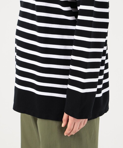 MACPHEE(マカフィー)の「コットンパネルボーダー バスクシャツ(Tシャツ/カットソー・レディース・ブラック系その他/ブルー系その他2・FREE)」の11枚目の写真
