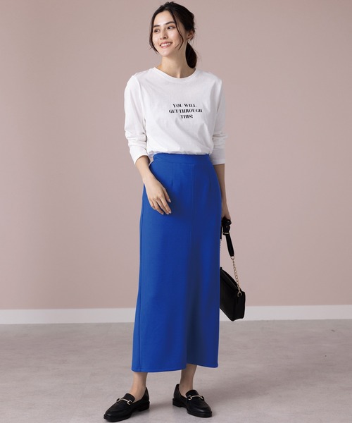 BELLUNA PLUS（ベルーナ）の「ストレッチ素材ペンシルデザインスカート（スカート・レディース・アイボリー/ロイヤルブルー/テラコッタ/ブラック/イエロー/ベージュ系・LARGE/X-LARGE/MEDIUM/SMALL）」の15枚目の写真