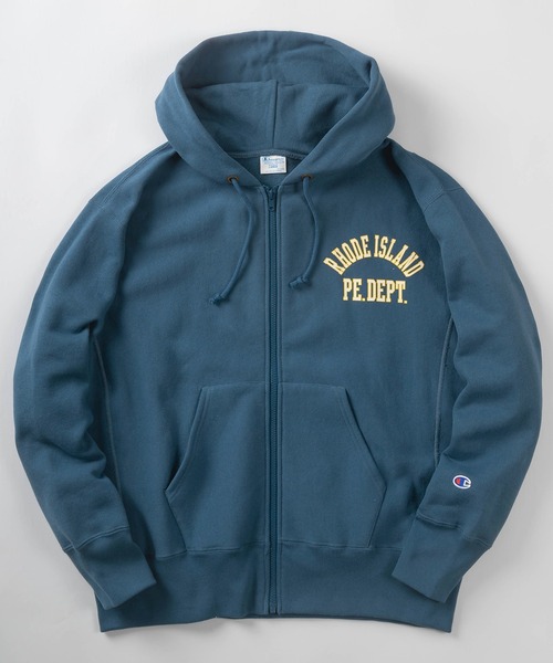 Champion(チャンピオン)の「【Champion/チャンピオン】REVERSWEAVE バックプリント カレッジロゴ ジップパーカー/長袖ジップフーディー/裏起毛(パーカー・メンズ・グレー/ブルー/オートミール/ブラック・XL/M/L)」の4枚目の写真