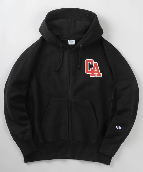 Champion(チャンピオン)の「【Champion/チャンピオン】REVERSWEAVE バックプリント カレッジロゴ ジップパーカー/長袖ジップフーディー/裏起毛(パーカー・メンズ・グレー/ブルー/オートミール/ブラック・XL/M/L)」の2枚目の写真